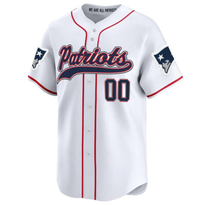 Alternative view of Custom New England Patriots White 2025 Limited Baseball Jersey - All Stitched