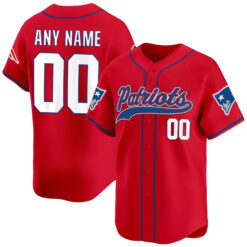 Custom New England Patriots Red 2025 Limited Baseball Jersey - All Stitched