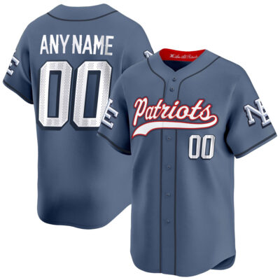 Custom New England Patriots Storm Blue 2025 Limited Baseball Jersey - All Stitched