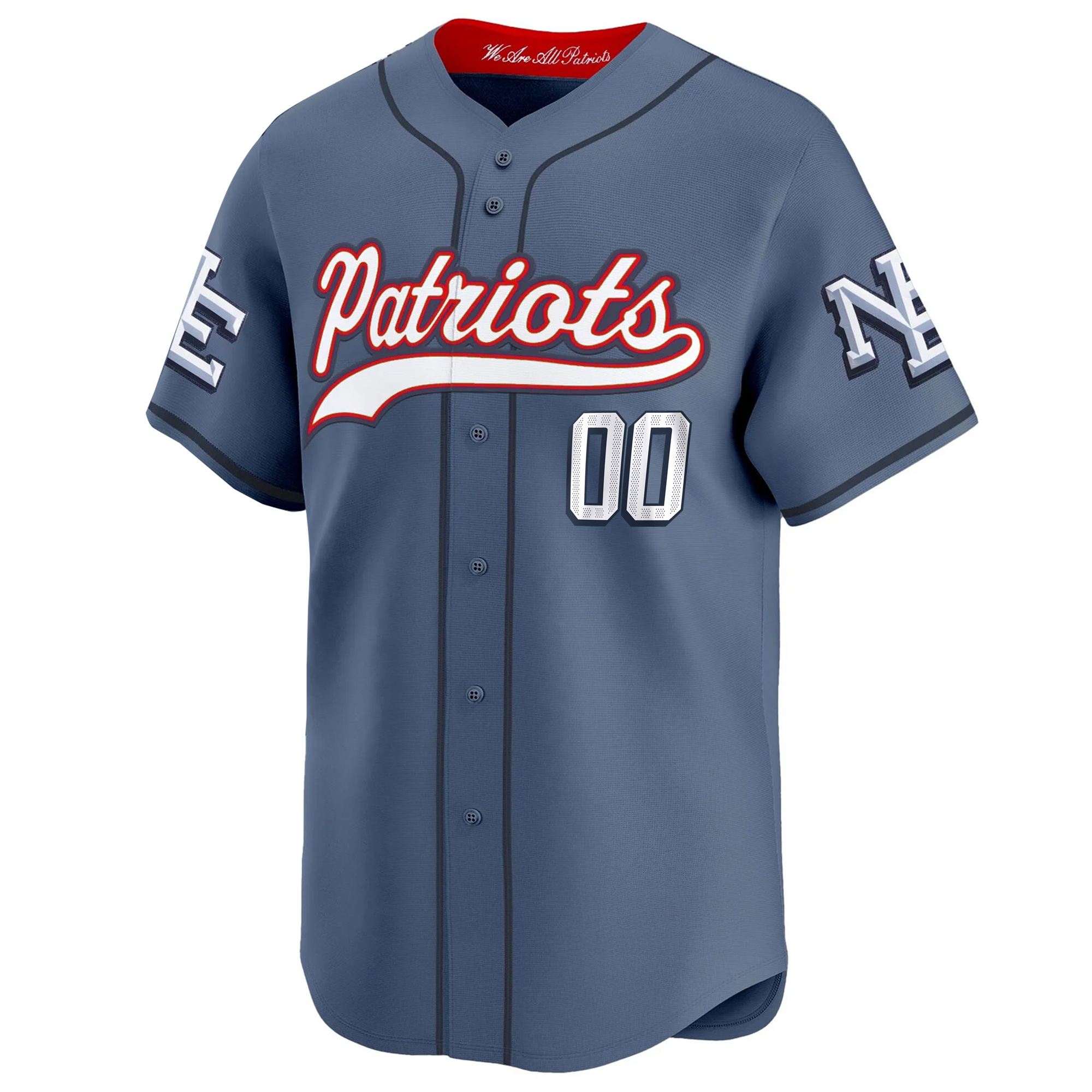 Custom New England Patriots Storm Blue 2025 Limited Baseball Jersey - All Stitched - Image 2