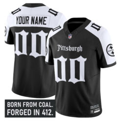 Custom Pittsburgh Steelers Gothic Steel City Black Alternate Vapor F.U.S.E Limited Jersey - All Stitched