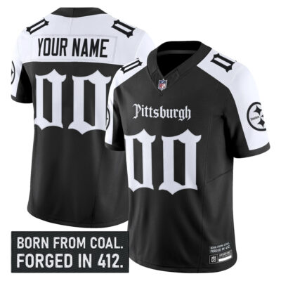 Custom Pittsburgh Steelers Gothic Steel City Black Alternate Vapor F.U.S.E Limited Jersey - All Stitched