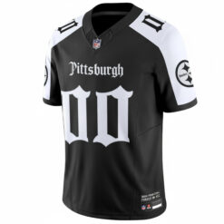 Alternative view of Custom Pittsburgh Steelers Gothic Steel City Black Alternate Vapor F.U.S.E Limited Jersey - All Stitched