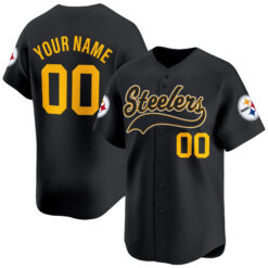 Custom Pittsburgh Steelers Black 2025 Baseball Jersey - All Stitched