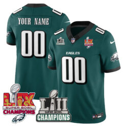 Custom Philadelphia Eagles Super Bowl LII LIX Champions Midnight Green Vapor F.U.S.E Limited Jersey - All Stitched
