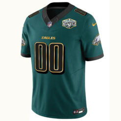 Alternative view of Custom Philadelphia Eagles 2025 NFC East Division Champions Midnight Green Gold Trim Vapor F.U.S.E Limited Jersey - All Stitched