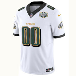 Alternative view of Custom Philadelphia Eagles 2025 NFC East Division Champions White Gold Trim Vapor F.U.S.E Limited Jersey - All Stitched