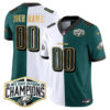 Custom Philadelphia Eagles 2025 NFC East Division Champions Black Green Split Gold Trim Vapor F.U.S.E Limited Jersey - All Stitched