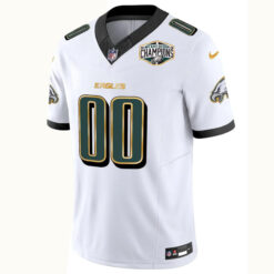 Alternative view of Custom Philadelphia Eagles 2024 NFC East Division Champions White Gold Trim Vapor F.U.S.E Limited Jersey - All Stitched