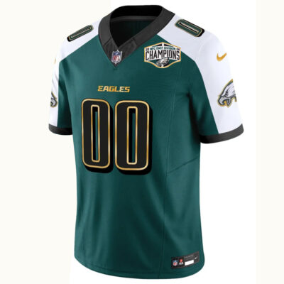 Alternative view of Custom Philadelphia Eagles 2024 NFC East Division Champions Midnight Green Alternate Gold Trim Vapor F.U.S.E Limited Jersey - All Stitched