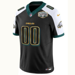Alternative view of Custom Philadelphia Eagles 2024 NFC East Division Champions Black Alternate Gold Trim Vapor F.U.S.E Limited Jersey - All Stitched