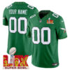 Custom Philadelphia Eagles St.Patrick's Day Super Bowl LIX Kelly Green Vapor F.U.S.E Limited Jersey - All Stitched