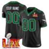 Custom Philadelphia Eagles St.Patrick's Day Super Bowl LIX Black Vapor F.U.S.E Limited Jersey - All Stitched