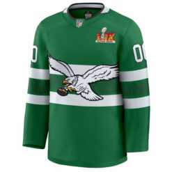 Alternative view of Custom Philadelphia Eagles Kelly Green Throwback Premium Hockey Jersey - All Stitched