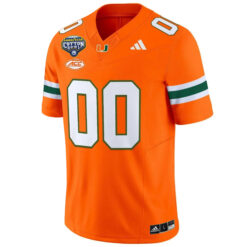 Alternative view of Custom Miami Hurricanes Football 2025 Goodyear Cotton Bowl Orange Limited Jersey - All Stitched