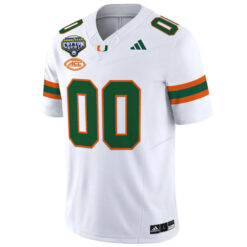 Alternative view of Custom Miami Hurricanes Football 2025 Goodyear Cotton Bowl White Limited Jersey - All Stitched