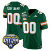 Custom Miami Hurricanes Football 2025 Goodyear Cotton Bowl Green Limited Jersey - All Stitched