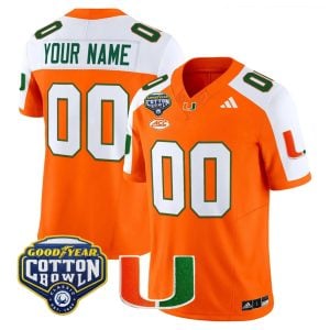 Custom Miami Hurricanes Football 2025 Goodyear Cotton Bowl Orange Alternate Limited Jersey - All Stitched
