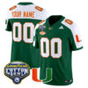 Custom Miami Hurricanes Football 2025 Goodyear Cotton Bowl Green Alternate Limited Jersey - All Stitched