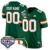 Custom Miami Hurricanes Football 2025 Goodyear Cotton Bowl Florida Patch Green Limited Jersey - All Stitched