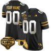 Custom Miami Hurricanes Football 2025 Goodyear Cotton Bowl Black Gold Limited Jersey - All Stitched