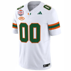 Alternative view of Custom Miami Hurricanes Football Vrbo Fiesta Bowl White Limited Jersey - All Stitched