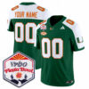 Custom Miami Hurricanes Football Vrbo Fiesta Bowl Green Alternate Limited Jersey - All Stitched