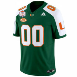 Alternative view of Custom Miami Hurricanes Football Vrbo Fiesta Bowl Green Alternate Limited Jersey - All Stitched