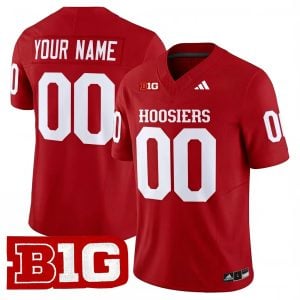 Custom Indiana Hoosiers Football Crimson Vapor F.U.S.E Limited Jersey w/ B1G Patch - All Stitched