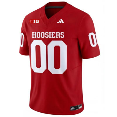 Alternative view of Custom Indiana Hoosiers Football Crimson Vapor F.U.S.E Limited Jersey w/ B1G Patch - All Stitched