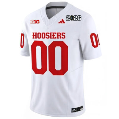 Alternative view of Custom Indiana Hoosiers Football 2026 CFP White Vapor F.U.S.E Limited Jersey - All Stitched