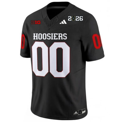 Alternative view of Custom Indiana Hoosiers Football 2026 CFP Black Vapor F.U.S.E Limited Jersey - All Stitched