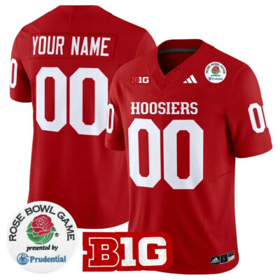 Custom Indiana Hoosiers Football Rose Bowl Crimson Vapor F.U.S.E Limited Jersey - All Stitched