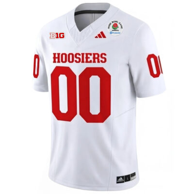 Alternative view of Custom Indiana Hoosiers Football Rose Bowl White Vapor F.U.S.E Limited Jersey - All Stitched