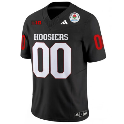 Alternative view of Custom Indiana Hoosiers Football Rose Bowl Black Vapor F.U.S.E Limited Jersey - All Stitched