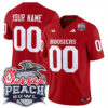 Custom Indiana Hoosiers Football Peach Bowl Crimson Vapor F.U.S.E Limited Jersey - All Stitched
