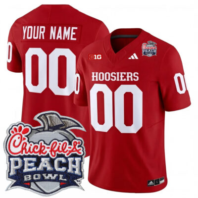 Custom Indiana Hoosiers Football Peach Bowl Crimson Vapor F.U.S.E Limited Jersey - All Stitched