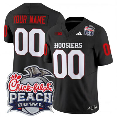 Custom Indiana Hoosiers Football Peach Bowl Black Vapor F.U.S.E Limited Jersey - All Stitched