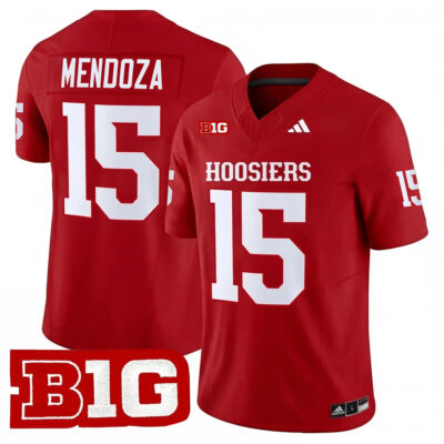 Fernando Mendoza Indiana Hoosiers Football Crimson Vapor F.U.S.E Limited Jersey w/ B1G Patch - All Stitched