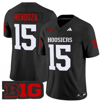 Fernando Mendoza Indiana Hoosiers Football Black Vapor F.U.S.E Limited Jersey w/ B1G Patch - All Stitched