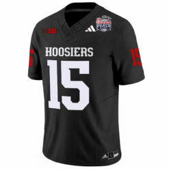 Alternative view of Fernando Mendoza Indiana Hoosiers Football Peach Bowl Black Vapor F.U.S.E Limited Jersey - All Stitched