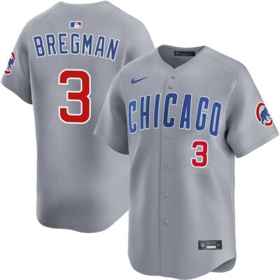 Alex Bregman Chicago Cubs Grey Road Limited Jersey - All Stitched