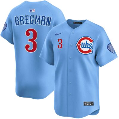 Alex Bregman Chicago Cubs Light Blue Alternate Limited Jersey - All Stitched