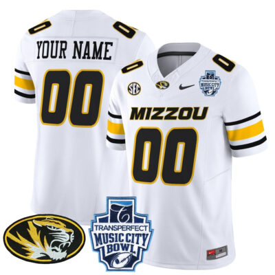 Custom Missouri Tigers Football Music City Bowl White Vapor F.U.S.E Limited Jersey - All Stitched