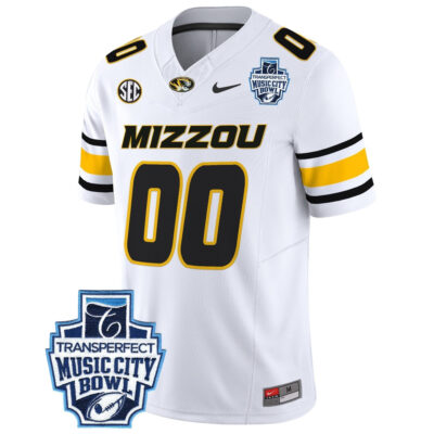 Alternative view of Custom Missouri Tigers Football Music City Bowl White Vapor F.U.S.E Limited Jersey - All Stitched