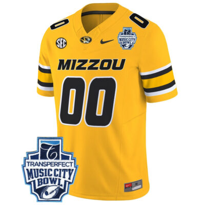 Alternative view of Custom Missouri Tigers Football Music City Bowl Gold Vapor F.U.S.E Limited Jersey - All Stitched