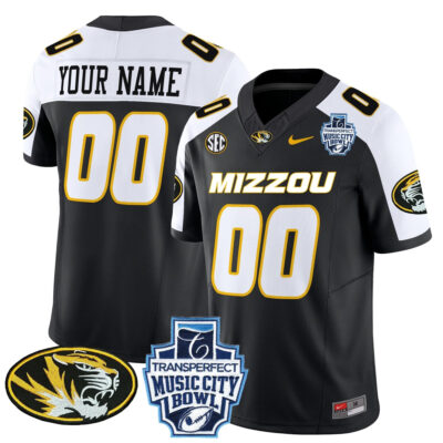 Custom Missouri Tigers Football Music City Bowl Black Alternate Vapor F.U.S.E Limited Jersey - All Stitched