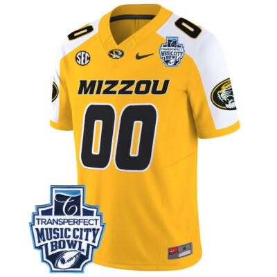 Alternative view of Custom Missouri Tigers Football Music City Bowl Gold Alternate Vapor F.U.S.E Limited Jersey - All Stitched