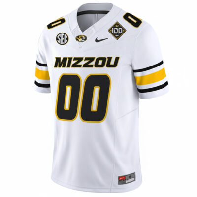 Alternative view of Custom Missouri Tigers Football 100th Stadium Anniversary White Vapor F.U.S.E Limited Jersey - All Stitched