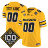 Custom Missouri Tigers Football 100th Stadium Anniversary Gold Vapor F.U.S.E Limited Jersey - All Stitched